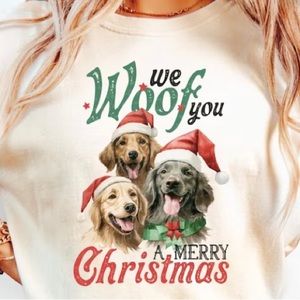 We Woof You A Merry Christmas Retriever Dogs size S -XL